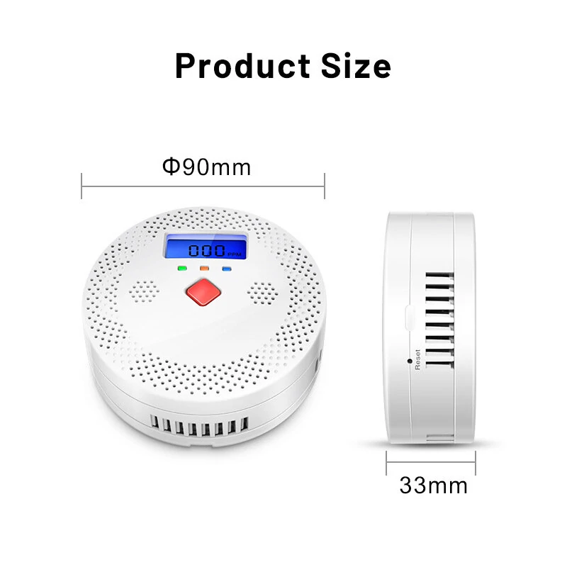 Tuya WiFi Smart Carbon Monoxide Detector Alarm 85dB Sound Warning LCD Digital Display Home Indoor CO Poisoning Siren — view 7