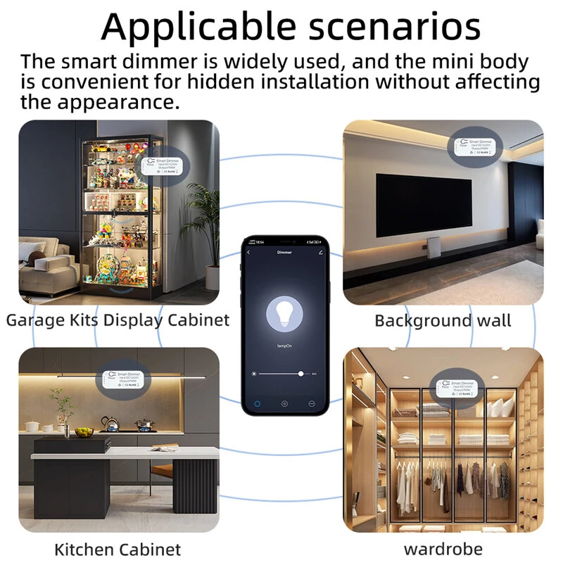 Tuya WiFi Smart Dimmer LED Cabinet Light Driver Timing Function Smart Scenes APP Remote Voice Control with Alexa Google Home — view 4