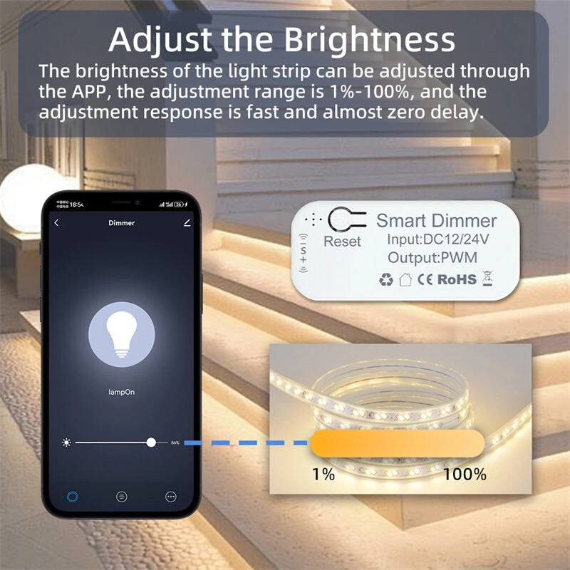 Tuya WiFi Smart Dimmer LED Cabinet Light Driver Timing Function Smart Scenes APP Remote Voice Control with Alexa Google Home — view 5