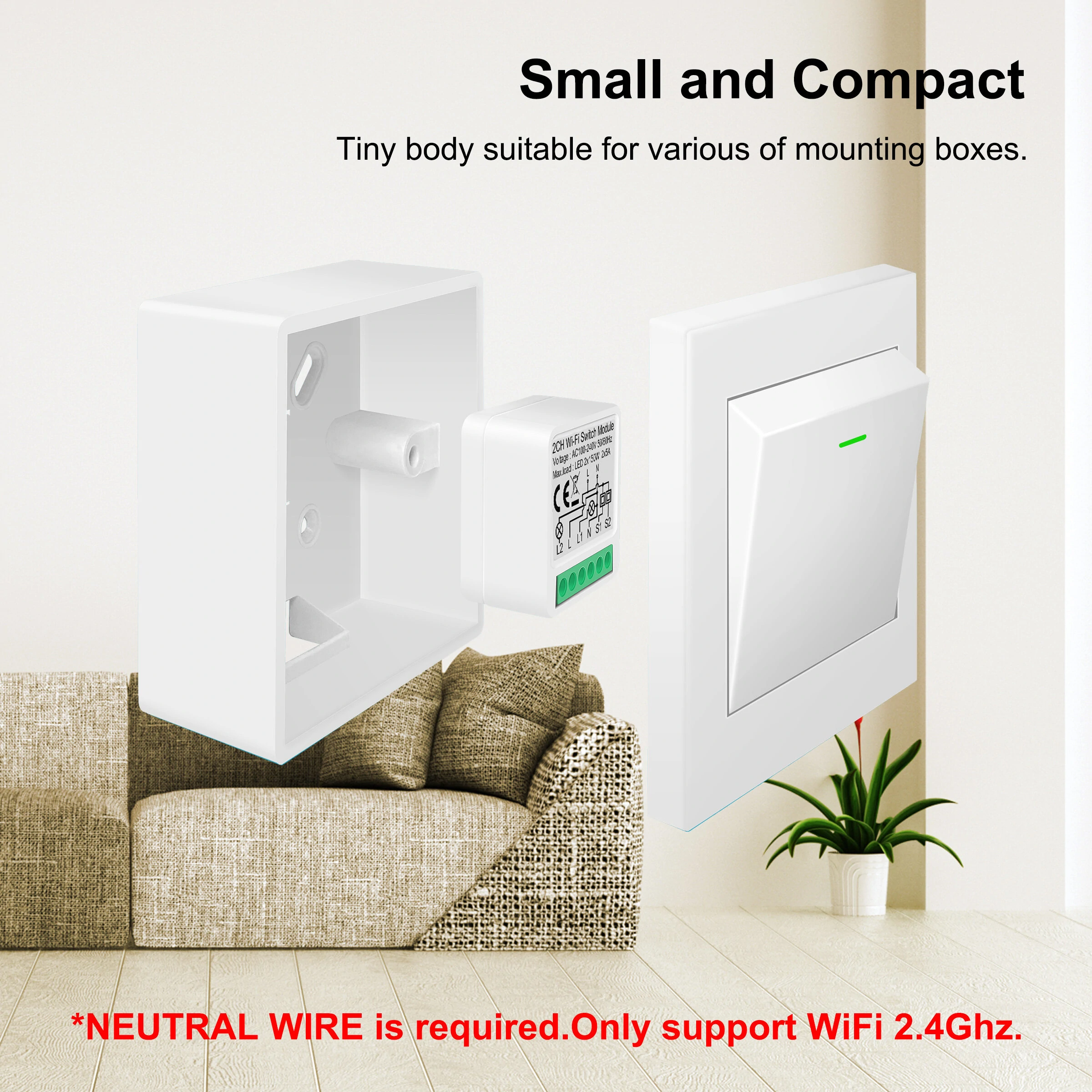 Tuya WiFi Smart Switch Module Electrical Switching 1/2/3/4Gang Lighting Switch Module Mobile APP Control — view 6
