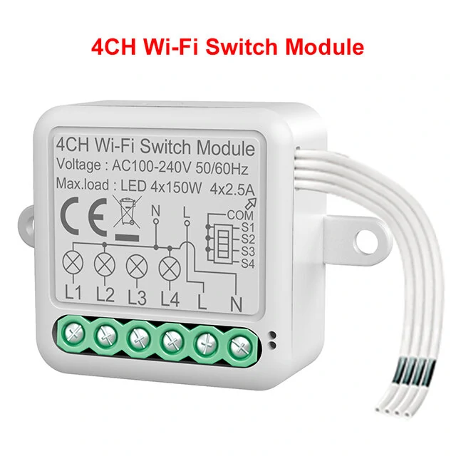 Tuya WiFi Smart Switch Module Electrical Switching 1/2/3/4Gang Lighting Switch Module Mobile APP Control — view 8