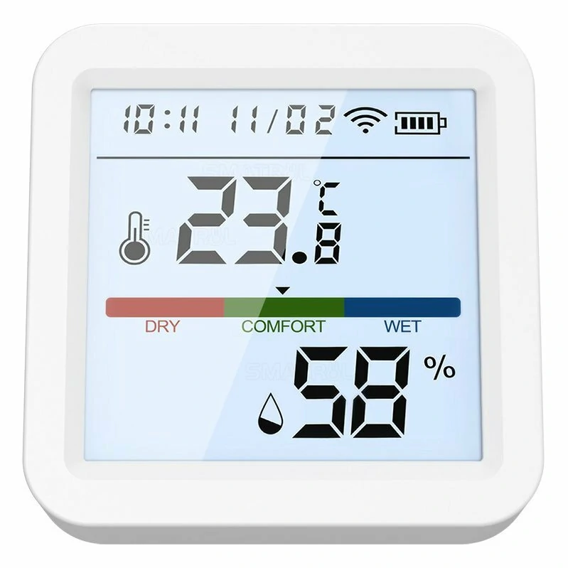 Tuya WiFi/Zigbee Smart Home Temperature Humidity Sensor with Backlight Hygrometer Thermometer Monitoring Sensor Support Alexa Google Home APP Control — view 3