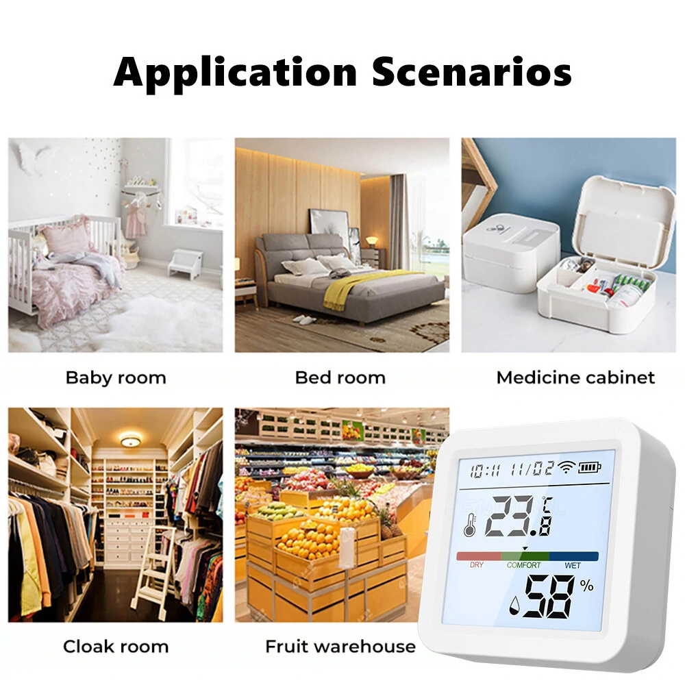 Tuya WiFi/Zigbee Smart Home Temperature Humidity Sensor with Backlight Hygrometer Thermometer Monitoring Sensor Support Alexa Google Home APP Control — view 7
