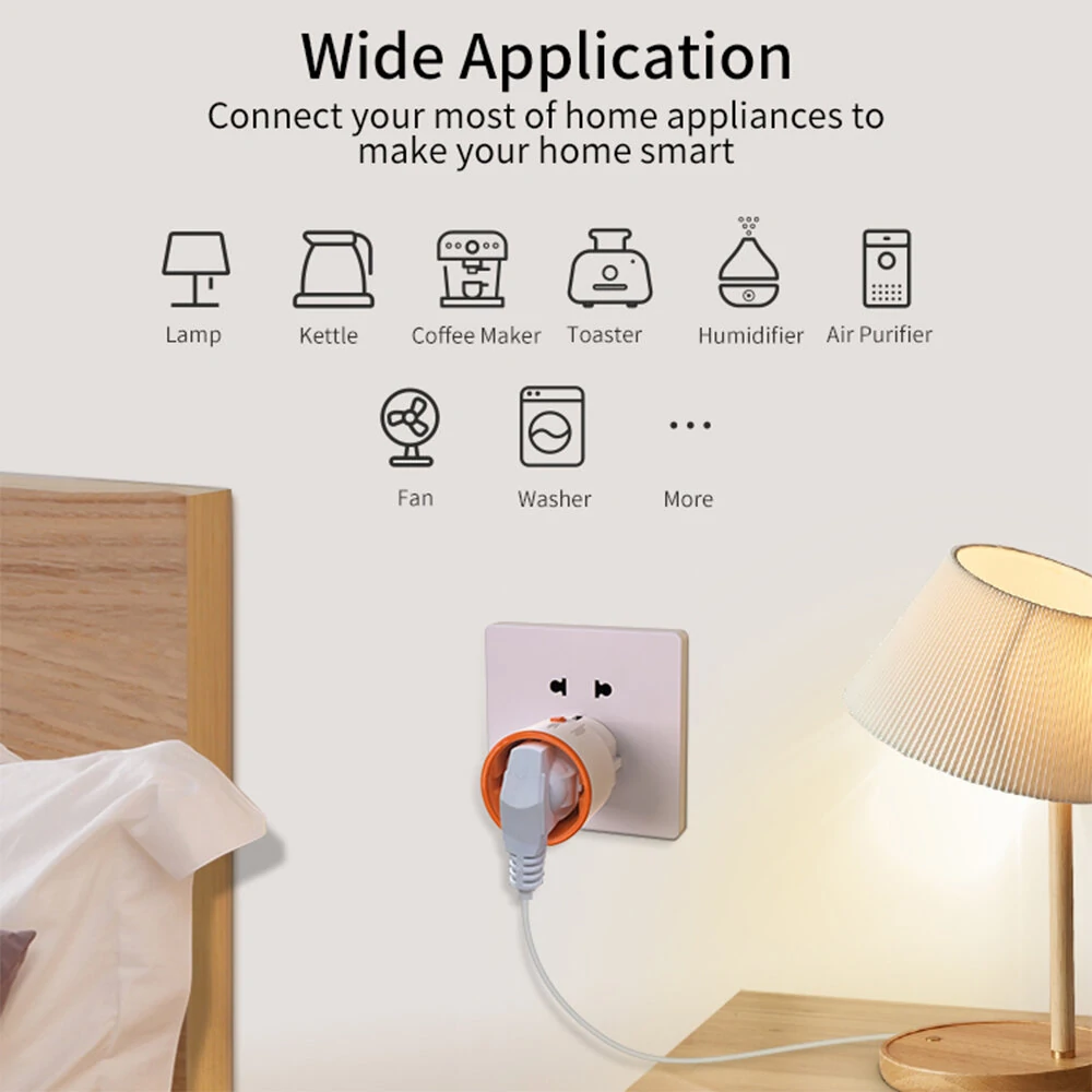 Tuya ZIGBE 3.0 Smart Socket EU Plug 16A Outlet Wireless Remote Phone Control Voice Controller Work with Tuya Gateway Hub Alexa Google Home — view 6