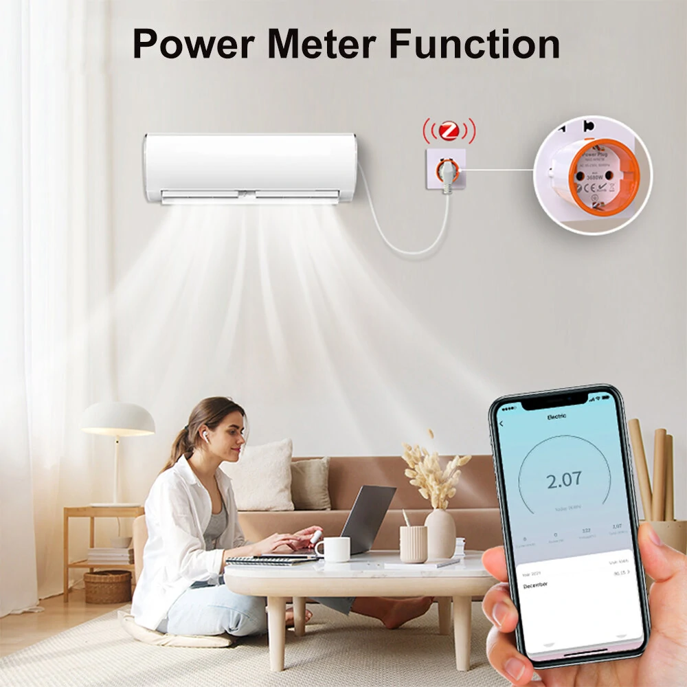 Tuya ZIGBE 3.0 Smart Socket EU Plug 16A Outlet Wireless Remote Phone Control Voice Controller Work with Tuya Gateway Hub Alexa Google Home — view 7
