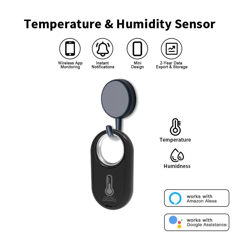 Tuya Zigbe Hanging Temperature Humidity Sensor Removeable Smart Life Thermometer Detector Voice Control with Alexa Google Home — view 3