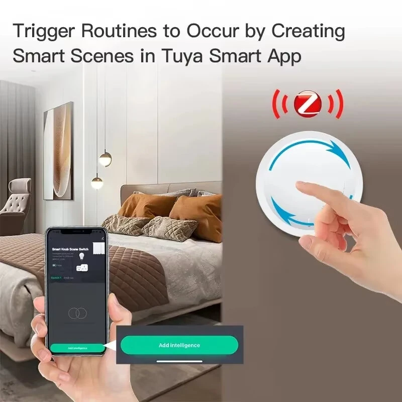 Tuya Zigbe Smart Konb Scene Switch Dimmer Button Knob Controller Home Automation Intelligent DIY Switch Support Home Assistant — view 3