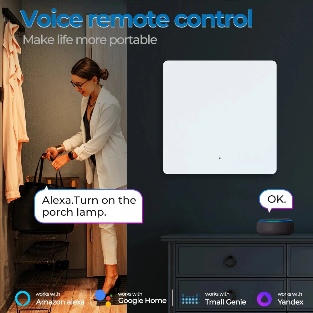Tuya Zigbe Smart Light Switch Wall Button Switch No Neutral Wire No Capacitor Needed Smart Life APP Voice Remote Control with Alexa Google Home — view 5