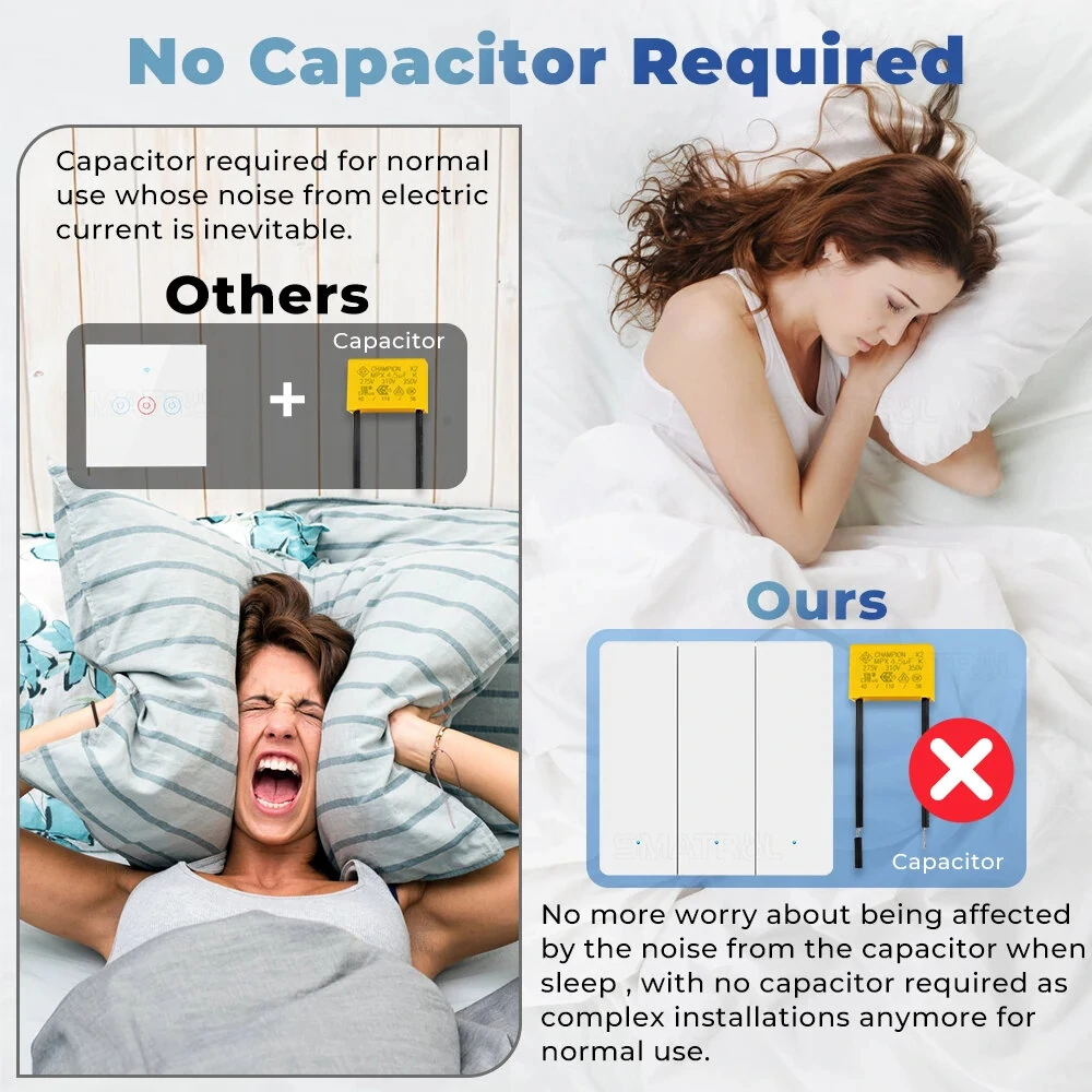 Tuya Zigbe Smart Light Switch Wall Button Switch No Neutral Wire No Capacitor Needed Smart Life APP Voice Remote Control with Alexa Google Home — view 6