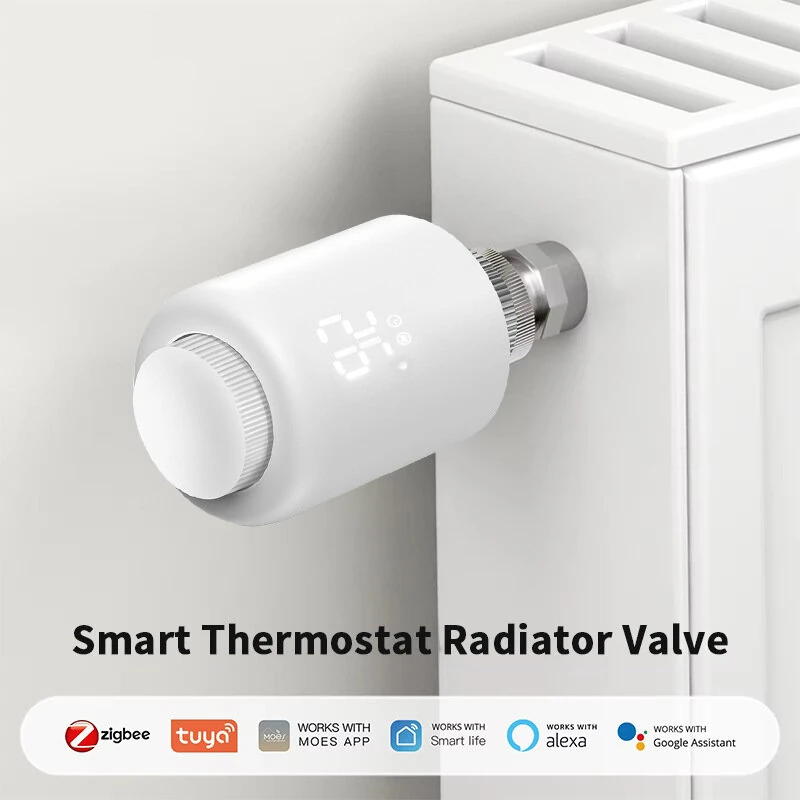 Tuya Zigbe Smart Thermostat Radiator Valve Temperature Schedule Setting Window Open Detection Function APP Remote Voice Control Work with Alexa Google Assistance — view 3