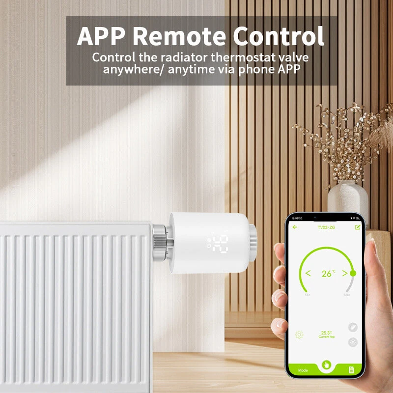 Tuya Zigbe Smart Thermostat Radiator Valve Temperature Schedule Setting Window Open Detection Function APP Remote Voice Control Work with Alexa Google Assistance — view 4