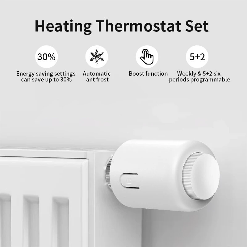 Tuya Zigbe Smart Thermostat Radiator Valve Temperature Schedule Setting Window Open Detection Function APP Remote Voice Control Work with Alexa Google Assistance — view 5