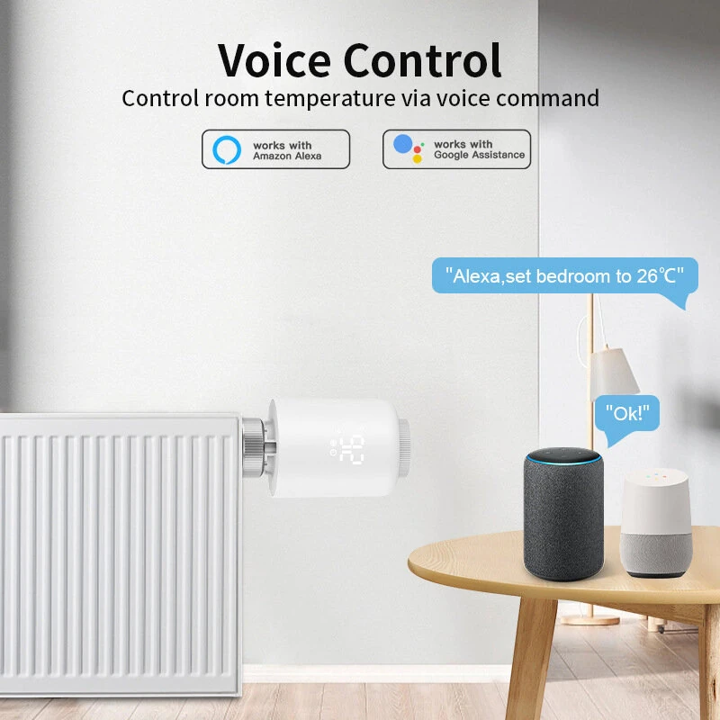 Tuya Zigbe Smart Thermostat Radiator Valve Temperature Schedule Setting Window Open Detection Function APP Remote Voice Control Work with Alexa Google Assistance — view 6