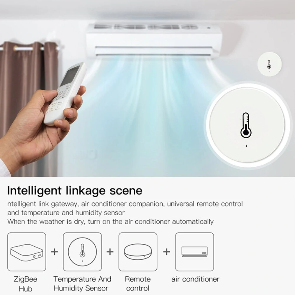 Tuya ZIGBE Temperature and Humidity Sensor with Siren Intelligent APP Remote Control Thermometer Hygrometer Detector — view 5