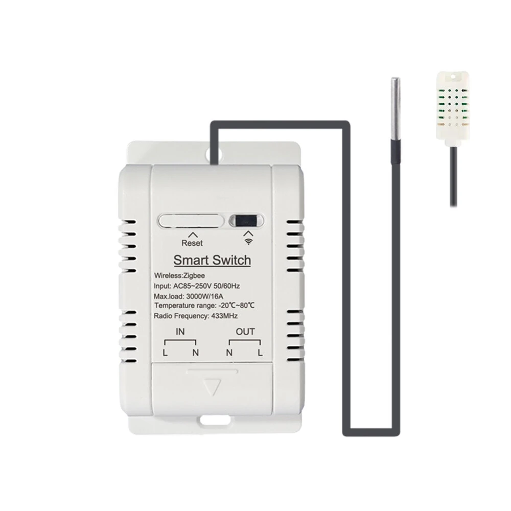 Tuya Zigbe Temperature Humidity Smart Switch 16A 3000W APP Remote Control Voice Control Timer & Schedule for Smart Life & Tuya Smart APP — view 5