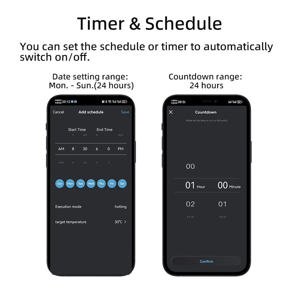 Tuya Zigbe Temperature Humidity Smart Switch 16A 3000W APP Remote Control Voice Control Timer & Schedule for Smart Life & Tuya Smart APP — view 9