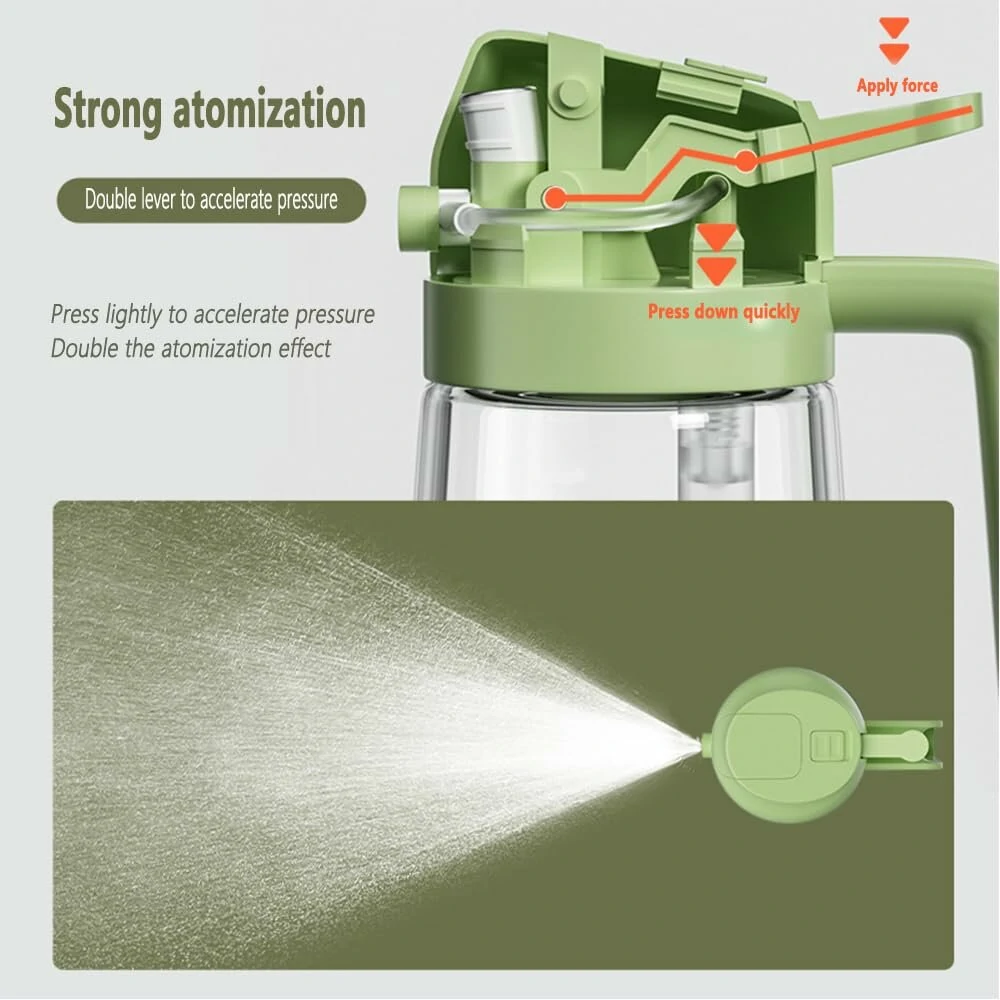 Two in One Oil Dispenser Oil Sprayer Refillable Oil Sprayer Commercial Food Grade Spray Bottle Oil Mister for Cooking Baking Frying BBQ — view 5