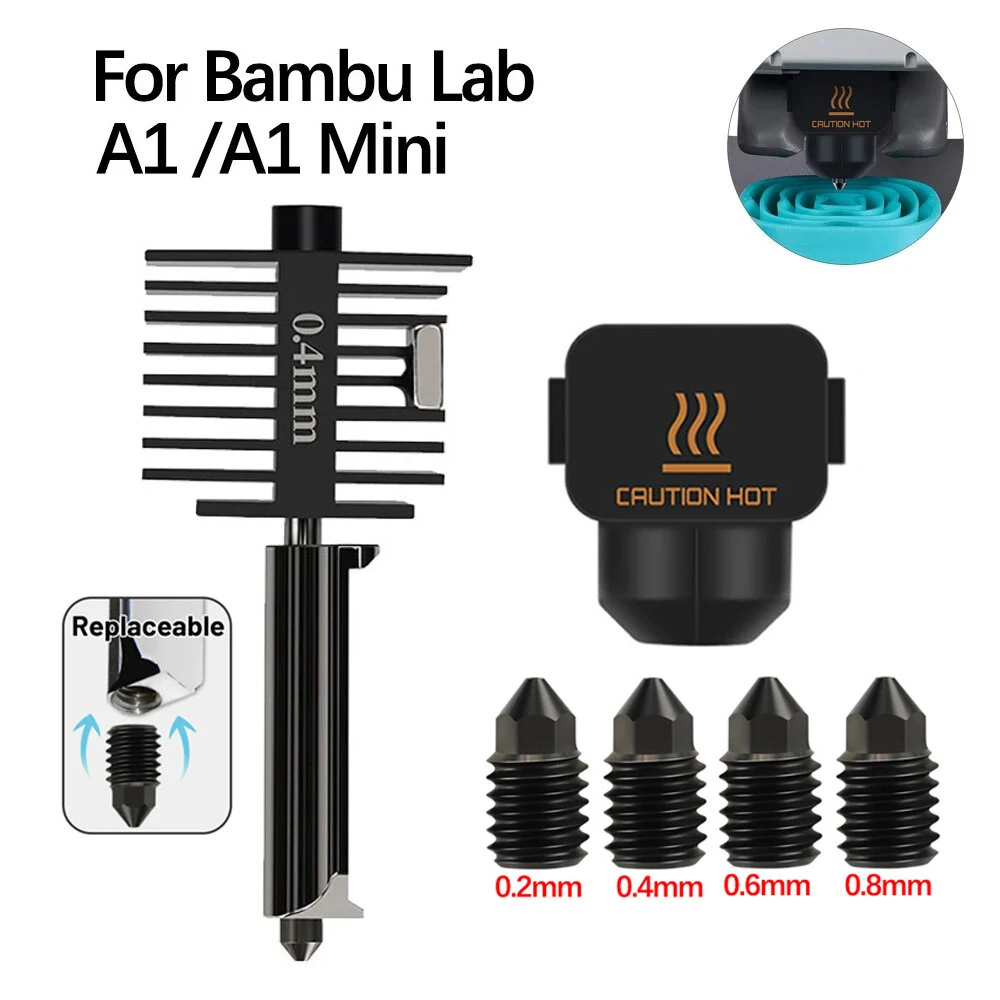 Two Trees A1/A1 Mini Extrusion Head Kit Muti Nozzle High-Speed Printing Precision Metal Alloy for Bambu Lab A1 Series Quick Nozzle Replacement — view 6