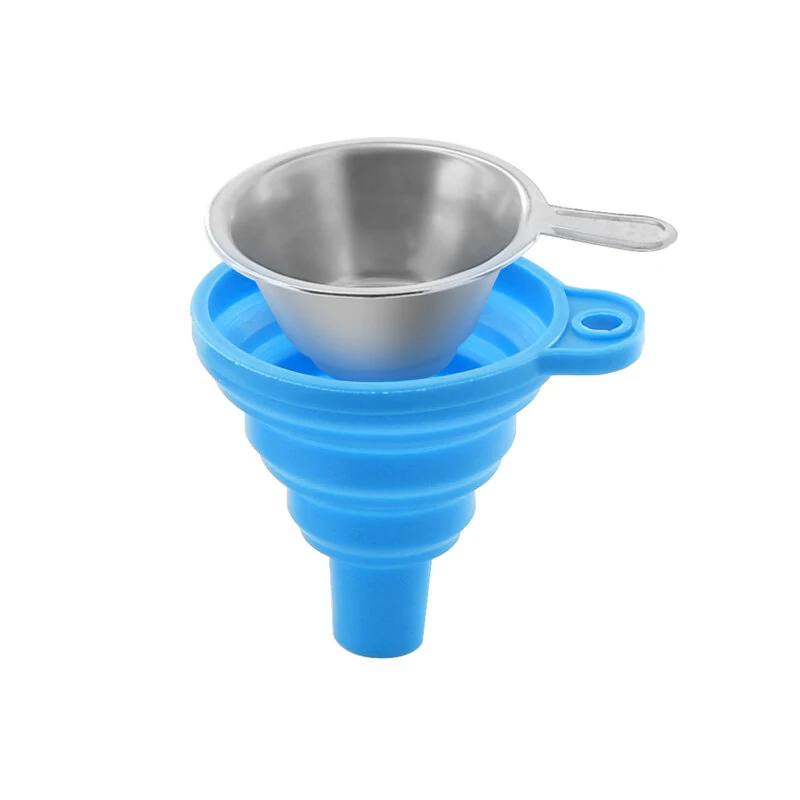 TWO TREES® Collapsible Silicone Funnels and Stainless Steel Resin Filter Cups for Pouring Resin Back into Bottle — view 2
