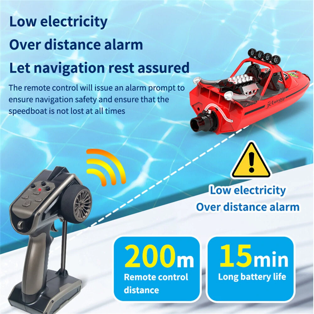 TY XIN 725 2.4G 30km/h RC Boat Jet Speedboat Capsized Reset Waterproof LED Light Remote Control Ship High Speed Vehicles Models — view 8
