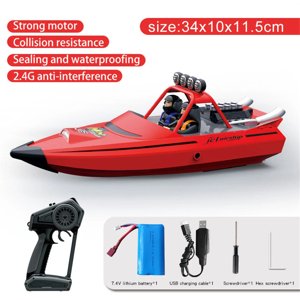 TY XIN 725 2.4G 30km/h RC Boat Jet Speedboat Capsized Reset Waterproof LED Light Remote Control Ship High Speed Vehicles Models — view 9