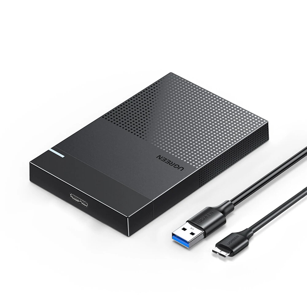 UGREEN 2.5 inch SATA Hard Drive Enclosure USB 3.0/Micro-B 3.0 External Solid State Disk Box 5Gbps 6TB Max HDD SSD Mobile Hard Drive Case Support UASP S.M.A.R.T Sleep Mode CM471 — view 3