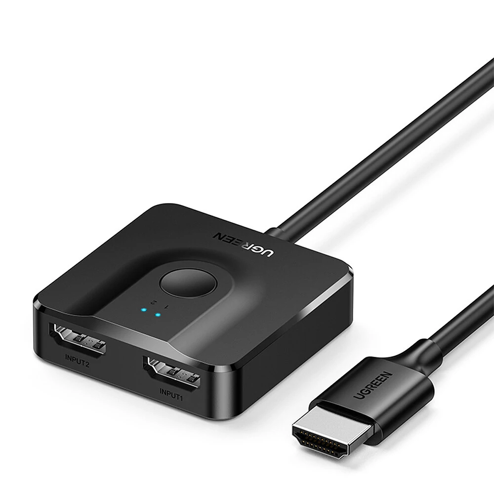 UGreen CM311 4K@60Hz HDMI Switch with 3.3FT HDMI Cable 2 in 1 Out/1 in 2 Out Bidirectional HDMI Splitter Switcher for HDTV Monitor Projector Laptop Switch — view 2