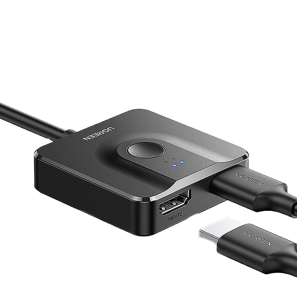 UGreen CM311 4K@60Hz HDMI Switch with 3.3FT HDMI Cable 2 in 1 Out/1 in 2 Out Bidirectional HDMI Splitter Switcher for HDTV Monitor Projector Laptop Switch — view 3