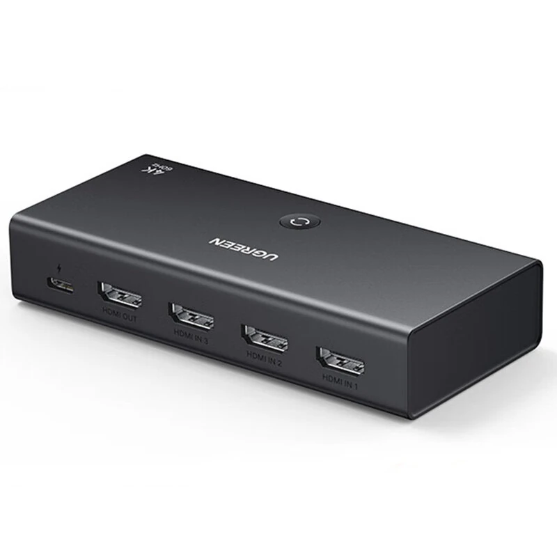UGREEN CM598 3 In 1 Out HD2.0 Switch 4K@60Hz 2K@120Hz With Remote HD Switcher Selector for Multiple Devices Plug and Play