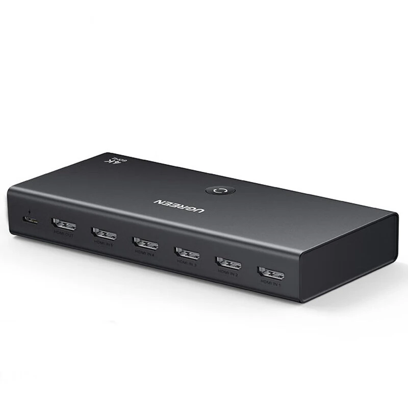 UGREEN CM600 HD Switch Splitter 4K@60Hz 5 In 1 Out HD Switcher with Remote Control for PS4/5 Switch TV Box Laptop PC Plug and Play — view 2