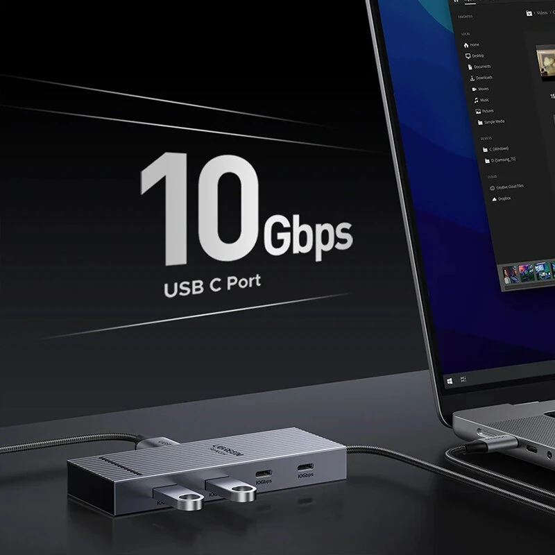 UGREEN CM8880 7-in-1 Type-C Docking Station with 4K60Hz 2HD / 10Gbps USB-A&C Ports PD100W USB HUB for PC Laptop Computer TV — view 5