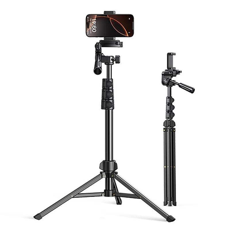 Ugreen LP897 1.75M Telescopic Floor Mobile Phone Stand bluetooth Tripod Selfie Stick Anti-shake Gimbal Aluminum Alloy Mount Stand for Live Streaming Video Shooting — Ugreen