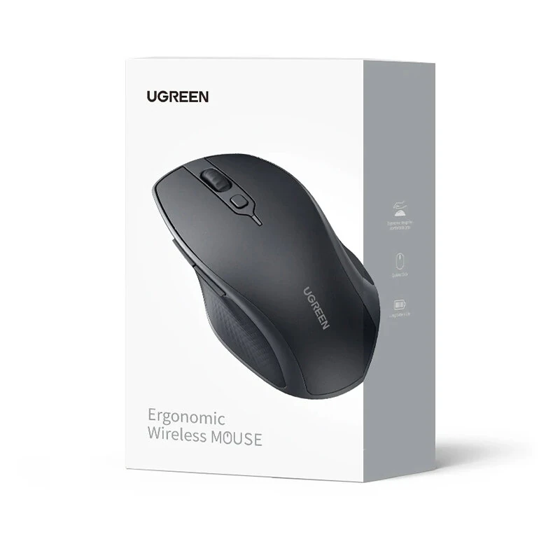 UGreen MU101 2.4G Wireless bluetooth Mouse 1000-4000DPI Silent Buttons Ergonomics for MacBook Tablet Laptop Mute Mice 2.4G Mouse — view 7