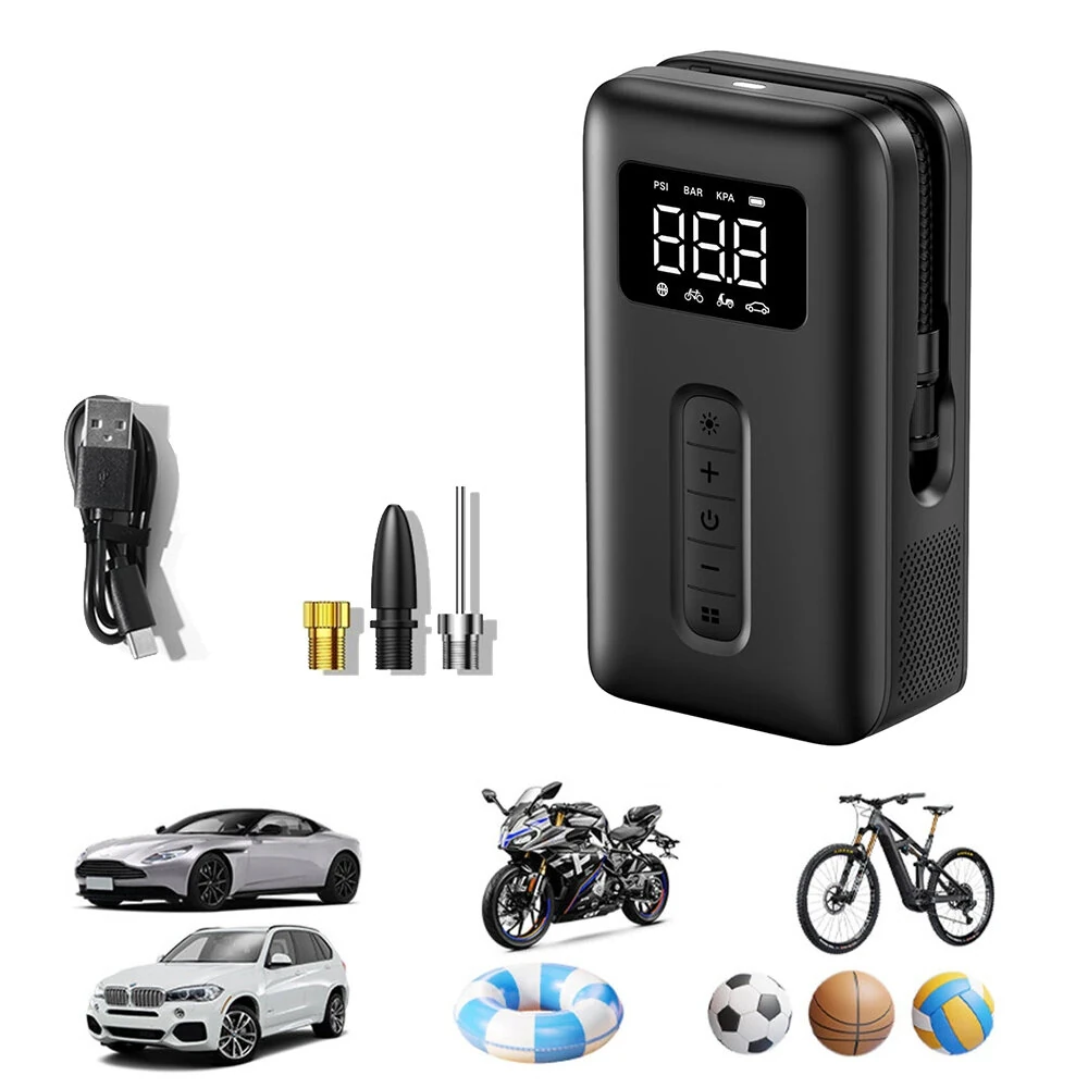 UGREEN Tire Inflator Portable Air Compressor 150PSI Air Pump with Battery LED Light Cordless Tire Pump for Cars Bikes Balls — view 2