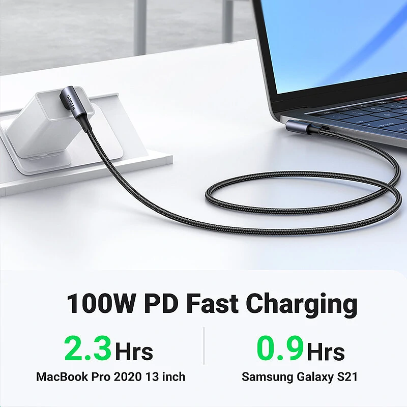 Ugreen US335 5A 100W Type-C to Type-C Cable QC4.0 FCP Fast Charging Data Transmission Tinned Copper Core Line 1M/2M Long for Huawei Mate50 for Samsung Galaxy S23 for Redmi K60 for Oppo Reno9 — view 3