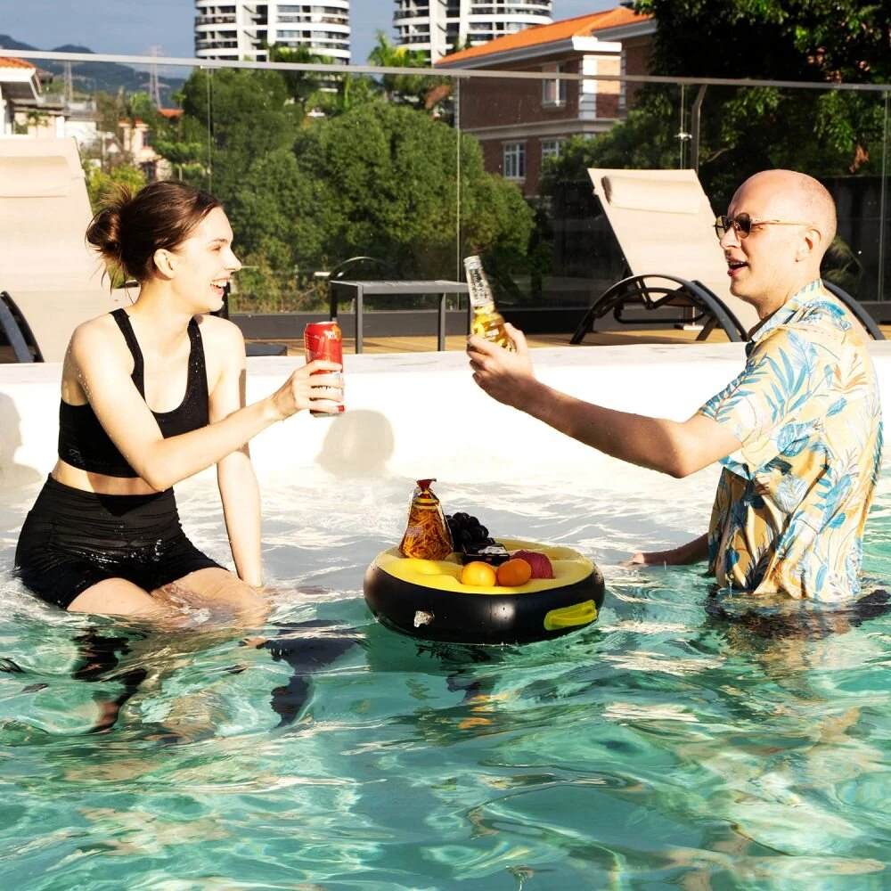 Ulefone UAN17 Floating Tray Phone Holder Inflatable Pool Float for Phone Drink Snack Compatible with 6.1-7.2 Inch Mobile Phone Waterproof Pool Party Hot Tub Accessory — view 5