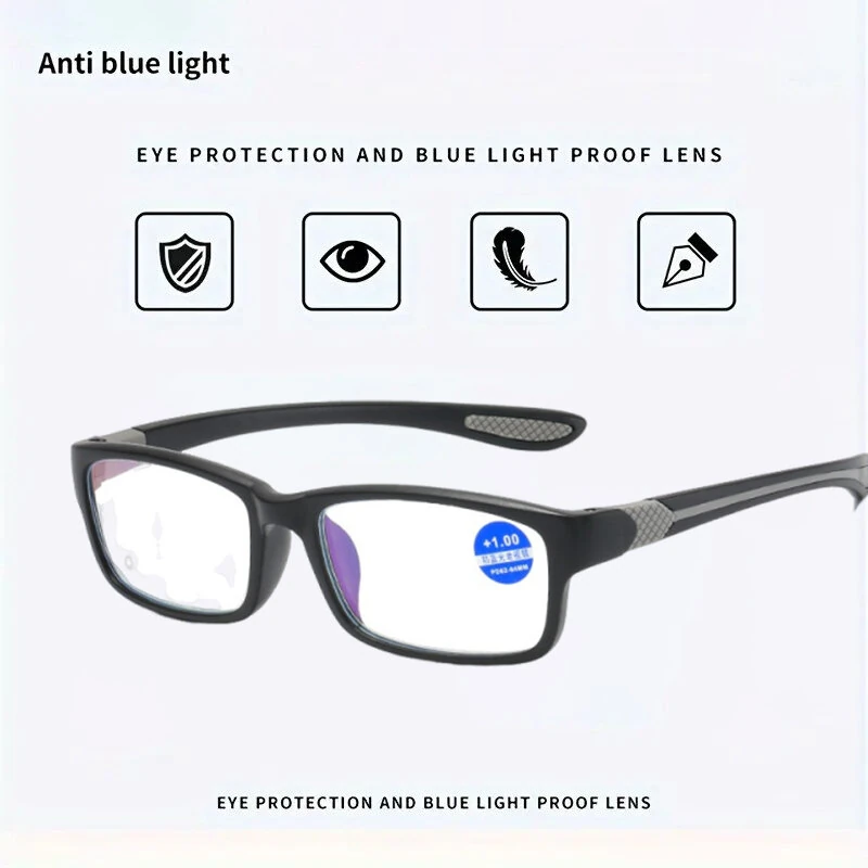 Ultralight Sports Reading Glasses Anti-blue Light Eyewear Glasses TR90 Frame Presbyopia Eyeglasses for Men Women — view 3