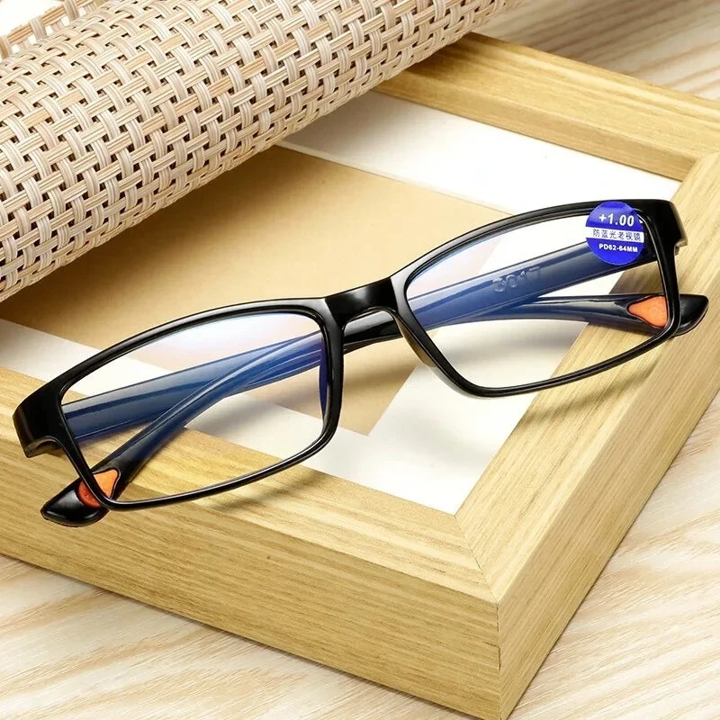 Ultralight TR90 Reading Glasses Flexible Bendable Frame Fashion Rectangular Blue Light Blocking Computer Eyewear — view 7