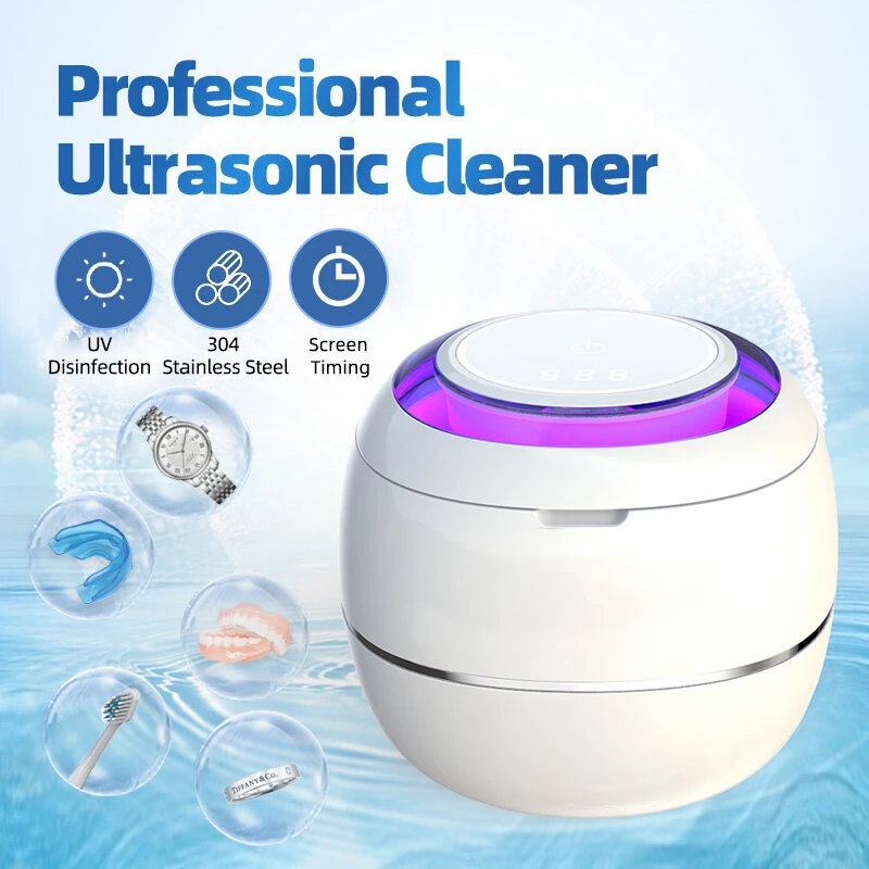 Ultrasonic Denture Cleaner UV Disinfection Children's Electric Toothbrush Head Cleaning Dual Cleaning Modes Braces Jewelry Cleaner — view 4