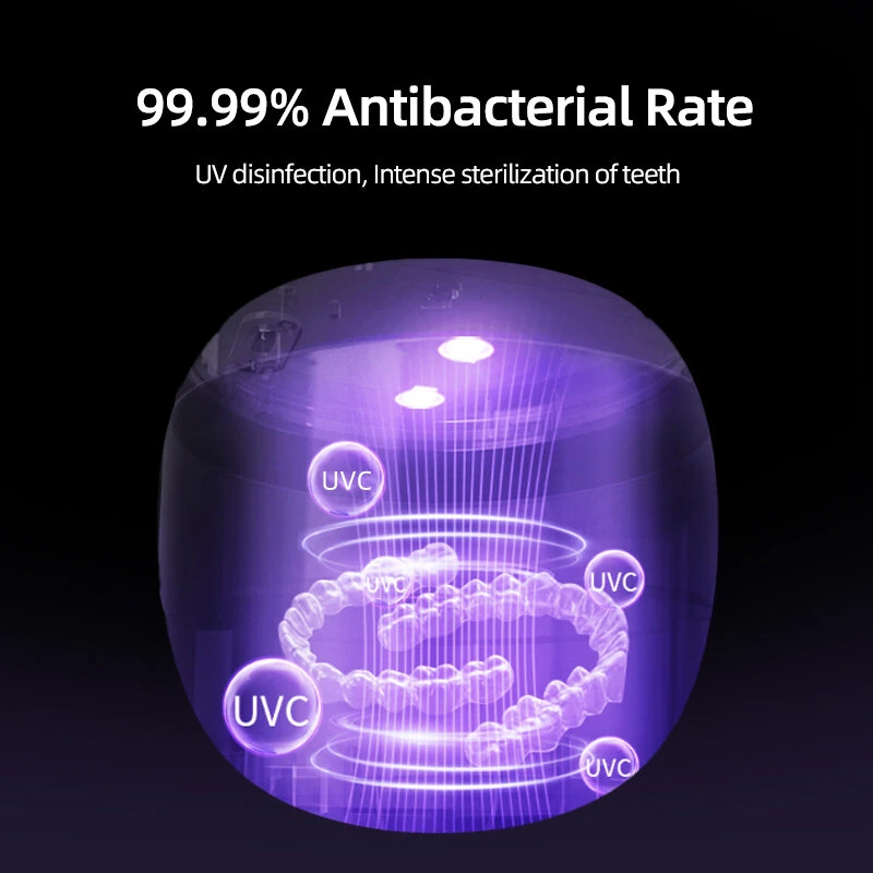 Ultrasonic Denture Cleaner UV Disinfection Children's Electric Toothbrush Head Cleaning Dual Cleaning Modes Braces Jewelry Cleaner — view 7
