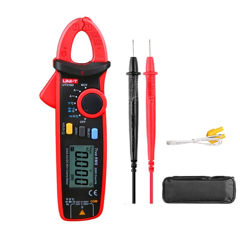 UNI-T UT210D Digital Clamp Meter Temperature Measurement Auto Range Capacitance Multimeter AC/DC Current Voltage Resistance Meters — view 2