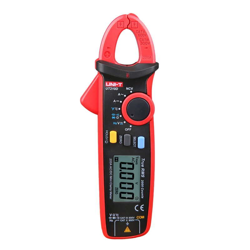 UNI-T UT210D Digital Clamp Meter Temperature Measurement Auto Range Capacitance Multimeter AC/DC Current Voltage Resistance Meters — view 3