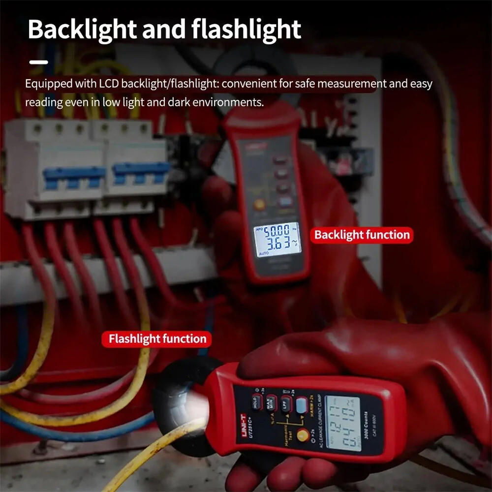 UNI-T UT251C+ Leakage Current Clamp Meter True RMS Bluetooth AC Current Tester 3000 Counts Harmonic Measurement Portable Auto Off — view 5