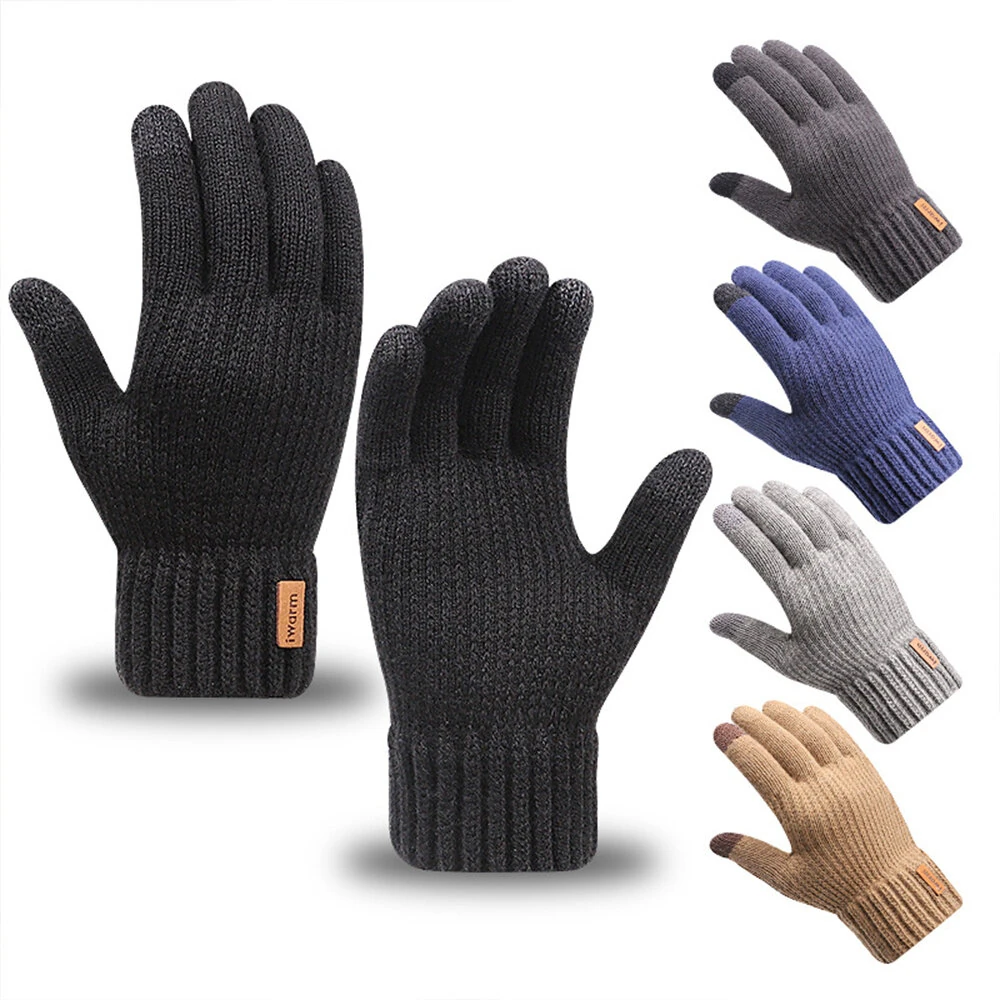 Unisex Alpaca Gloves Men's Warm Gloves For Winter Touch Screen Plus Velvet Thickened Cold-Proof And Warm Wool Knitted Gloves Compatible, Ideal For Winter, Office, Travel, Cycling