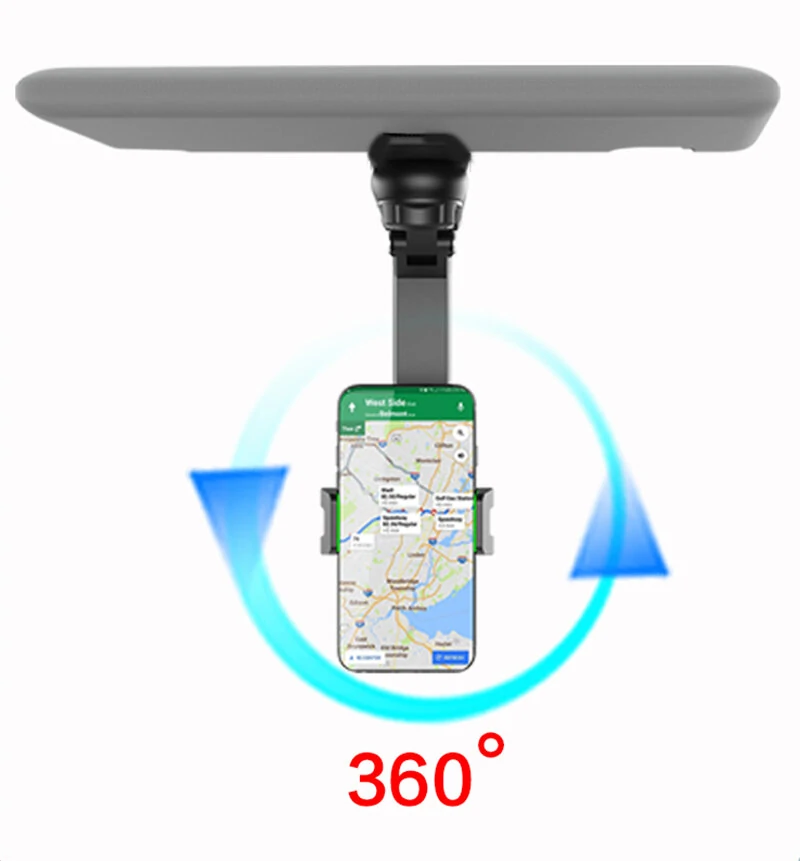 Universal 1080° Rotating Sun Visor Car Phone Holder Cellphone Multi-function Mobile For iPhone 7 Inch Support Telephone — view 8
