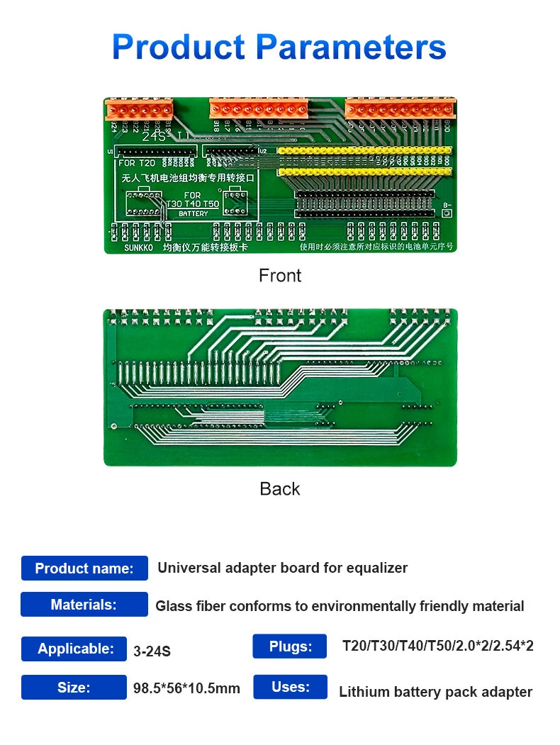 Universal Adapter Board for Equalizer Glass Fiber Material Compatible with UAV Electric Bikes Lithium Battery Pack 3mm Thickness Supports T20 T30 T40 T50 Interfaces — view 8
