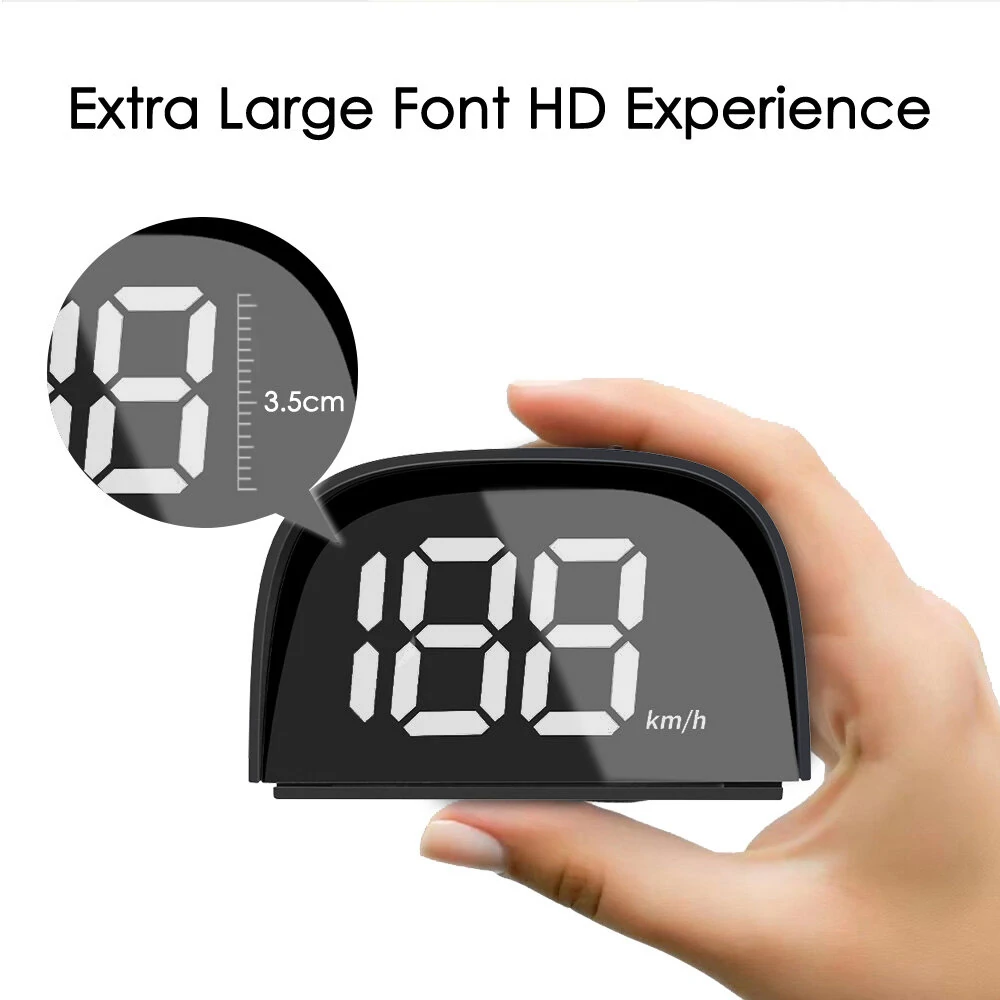 Universal Car GPS HUD Digital Speedometer Display White Light Plug and Play Big Font Car Electronics Accessories — view 4