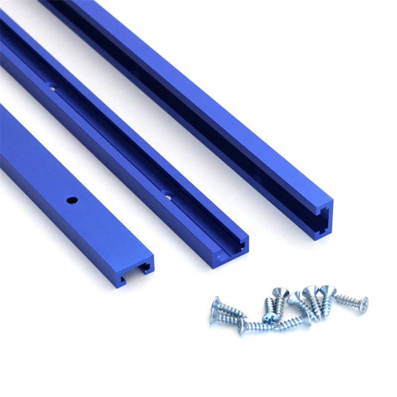 Universal Double Cut Profile T Track with Predrilled Mounting Holes and Screws 3/4" Width x 3/8" Thick for Drill Press Table and Router Table — Pricio