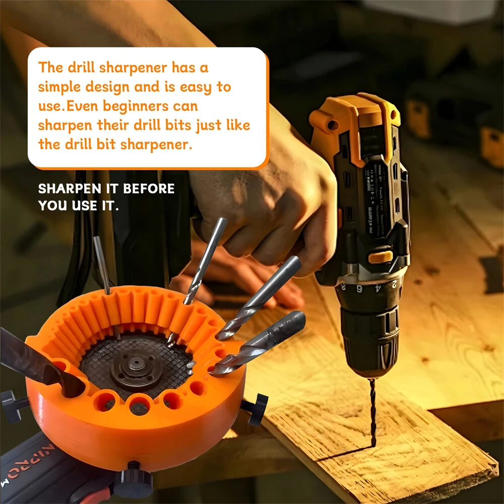 Universal Drill Bit Sharpener Attachment Plastic 2-13mm Large Angle Milling Manual Tool Enhanced Cutting Efficiency Portable and Lightweight — view 4