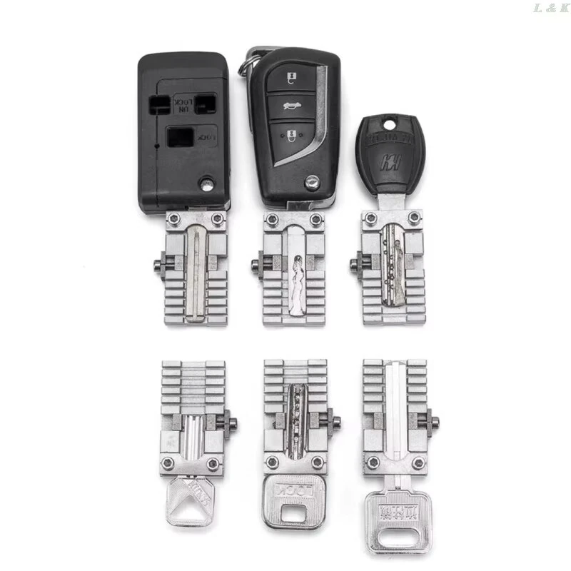 Universal Key Clamping Fixture Duplicating Cutting Machine Stainless Steel Precision Cutting for Car and Door Key Copy Tool — view 4